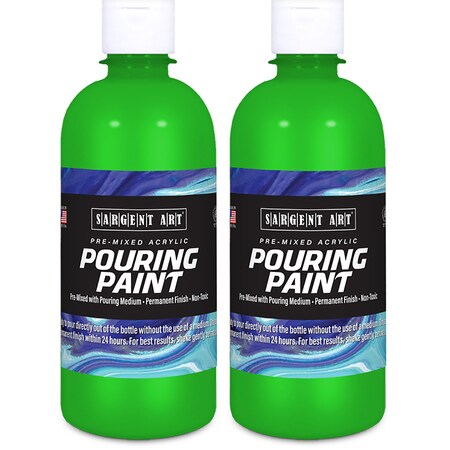 Sargent Art Acrylic Pouring Paint, 16 oz, Green, 2PK 268566